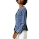 thumbnail image 4 of Chaquetas de mezclilla para mujer INSPIRE CHIC, con botones, dobladillo peplum, mangas largas, chaquetas de jean cortas, azul claro, XL, 4 of 7