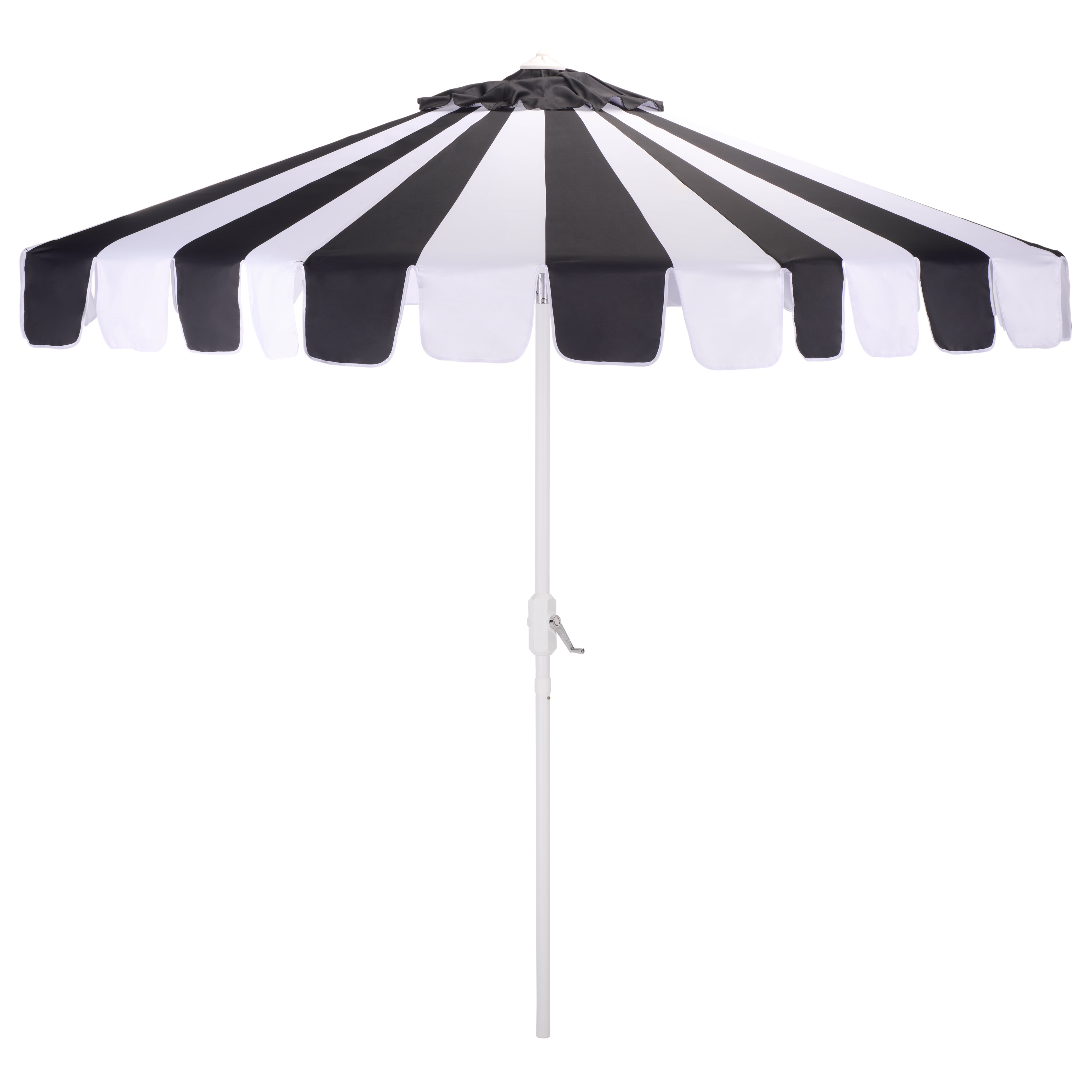 Safavieh Outdoor Meze 9ft Crank Umbrella, Black Stripe - Walmart.com