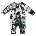 thumbnail image 2 of Demon Slayer Muichiro Tokito Baby Onesie Romper Footless Infant Long Sleeve Jumpsuit for Boys Girls, 2 of 8