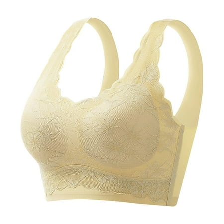 Ndbuld Bras for Women Women s Underwear Color Contrast Beauty Back No Underwire Push-up Comfortable Buckle Comfortable Bra Up to 35% off L Green