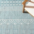 thumbnail image 4 of SAFAVIEH Courtyard Altan Geometric Indoor/Outdoor Runner Rug, Ivory/Turquoise, 2'3" x 8', 4 of 6