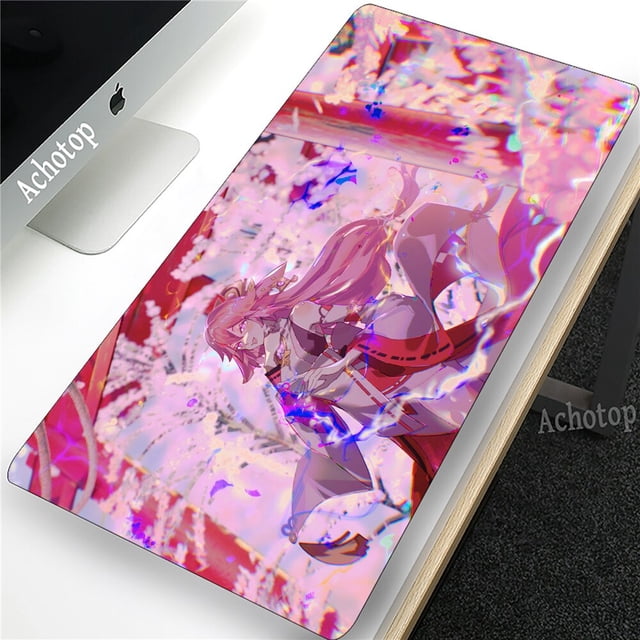 Alfombrilla de ratón grande para Gaming Genshin Impact, alfombrilla de ratón grande para PC, ordenador, alfombrilla de ratón XL, alfombrilla de superficie para teclado y Escritorio qiuyongming unisex