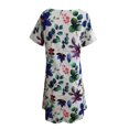 thumbnail image 5 of Robe à Manches Courtes pour Femmes Mode Décontractée Col en V Imprimé Ample Élastique Robe Courte Robe Décontractée pour Femmes, 5 of 5