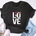thumbnail image 4 of EcoLoom Aloha Hawaiian Love Hawaiian Lei Flower Short Sleeve Unisex T Shirt Heather Black-3XL, 4 of 6