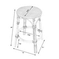 thumbnail image 6 of Home Square 24" Rattan Round Counter Stool in Pink - Set of 2, 6 of 6