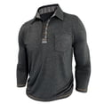 thumbnail image 6 of KKBOTIVE Long Sleeve Shirts for Men Casual Collared Polo Shirt Cozy Pullover Men's Fashion Tops for Daily Wear ( Dark Gray Size: XXXL ), 6 of 8