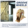 thumbnail image 5 of Uxcell V Groove Wheel with Bracket, Steel Sliding Gate Wheels Dia.3" Loading 485 lbs Heavy Duty Rigid Caster for Inverted Track Rolling Gate Industrial Machines Wire Rope Rail Pack of 1, 5 of 7