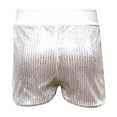thumbnail image 4 of ATOGUTA Shorts for Girls Boys Shiny Hot Pants Sparkly Dance Outfits Short Pants Silver, Size 3T-11, 4 of 4