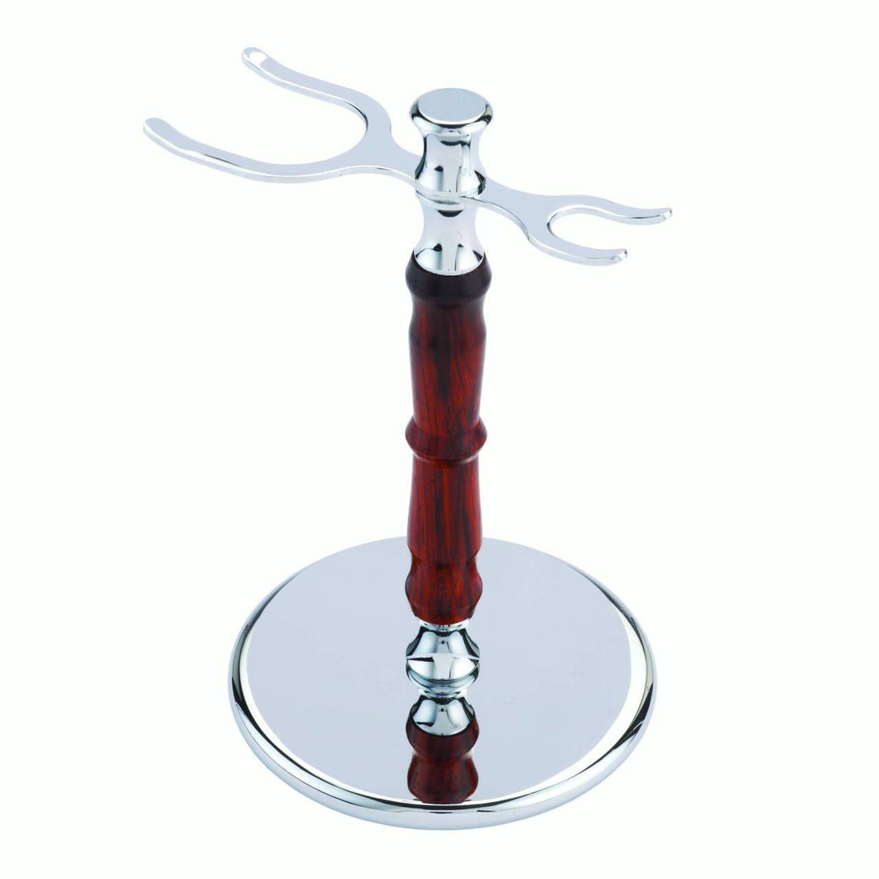 Deluxe Razor & Shaving Brush Stand Kit Chrome (Woodturning Project Kit)