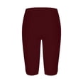 thumbnail image 5 of hoksml Women Plus Size Scallop Hem Biker Shorts, High Waist Stretch Athletic Knee-Length Shorts L-5XL, 5 of 5