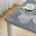 thumbnail image 5 of HAOXIT  Waterproof Oilcloth Wipeable PVC Padded Spillproof Autumn Camper Card Table s Small Square for Coffee Table Gray White Flowers 46*46, 5 of 8