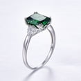 thumbnail image 2 of Women's 5.3ct Emerald Cut Created Green Emerald 925 Sterling Silver Engagement Ring, 2 of 5