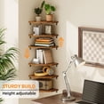 thumbnail image 6 of Fairy Rustic Corner Floating Shelves Set of 6, Brown Wall Mounted Corner Shelf for Living Room, Bedroom, Bathroom, Kitchen Farmhouse Decor, 6 of 7