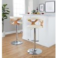 thumbnail image 2 of Gardenia Adjustable Bar Stool, Chrome Bar Stools, Bar Chairs, Swivel Bar Stools, Bar Stools Set of 2, 2 of 6