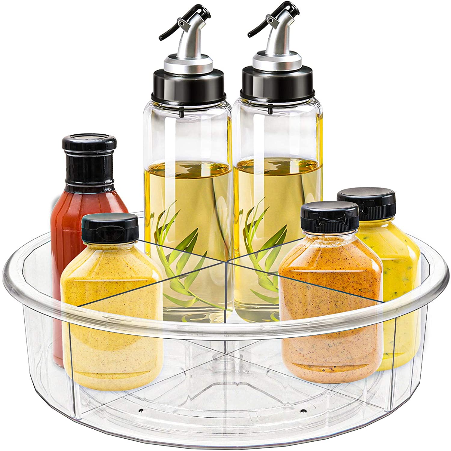 Lazy Susan Rotating Turntable, 12 inch Clear Kitchen Organizer with