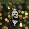 thumbnail image 2 of Northlight Glittered Panda Bear Glass Christmas Hanging Ornament - 4" - Black and White, 2 of 5