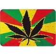 thumbnail image 1 of Welcome Door Mats Yellow Green and Red Flag Black Leaves Rugs Rug Carpets Bathroom Decor for Kitchen Bedroom Indoor Floor Front Porch Rugs Outdoor Door Mats Entrance Patio Carpet Decor 17x30 inch, 1 of 6