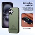 thumbnail image 3 of Dteck Case for iPhone 16 Plus,Slim Premium Canvas Grain PU Leather,Soft TPU Bumper,Non-Slip Anti-Scratch Shock-Absorbent,Protective Phone Cover for iPhone 16 Plus,Green, 3 of 8