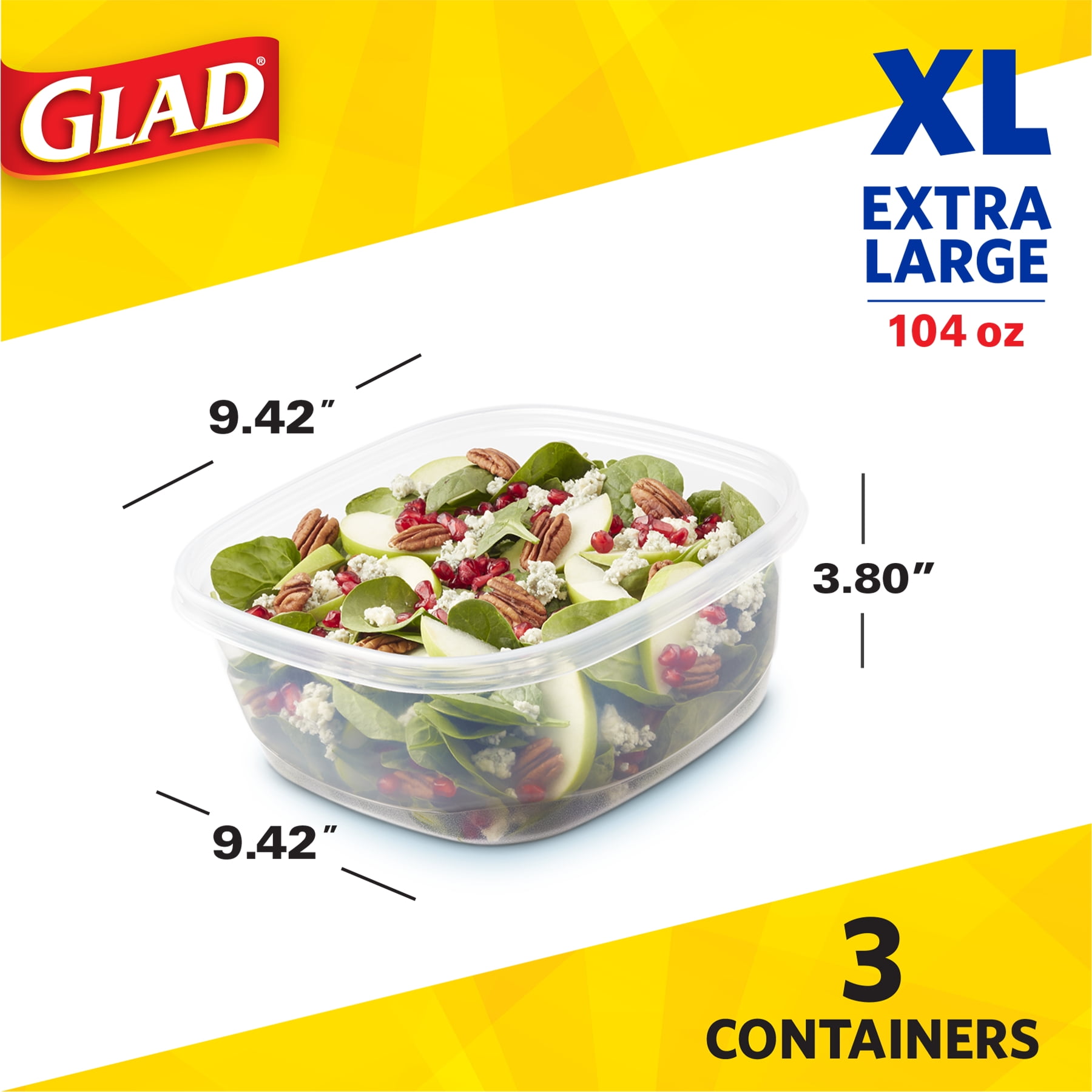 Glad Food Storage Containers Lunch Variety Pack 15 Count