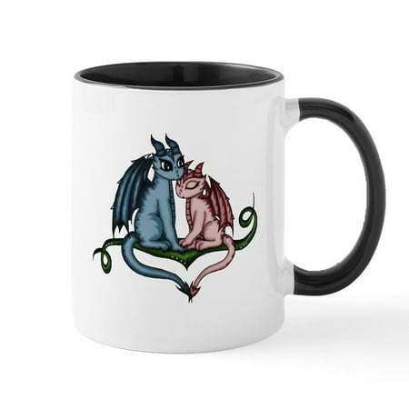 

CafePress - Dragon Couple Mugs - 11 oz Ceramic Mug - Novelty Coffee Tea Cup
