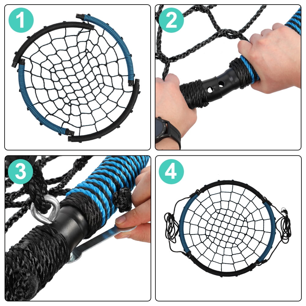 CIPACHO Kids Round Web Swing, Outdoor Tree Swing for Children with Adjustable Ropes, Yard Swing for Backyard CIPACHO Kids Round Web Swing, Outdoor Tree Swing for Children with Adjustable Ropes, Yard Swing for Backyard