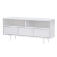 thumbnail image 5 of Console TV d'Angle en Bois Massif 52 Pouces 3 Tiroirs - Blanc, 5 of 5
