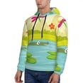 thumbnail image 3 of Xecao Two Frogs Are Sitting On Water Lilies Pattern Men's Adult Pullover Hoodie,Hooded Sweatshirt-Large, 3 of 7