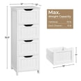 thumbnail image 2 of White wooden freestanding bathroom storage cabinet with 4 smooth-glide drawers, space-saving design for toiletries, towels & cleaning supplies, white, 2 of 6