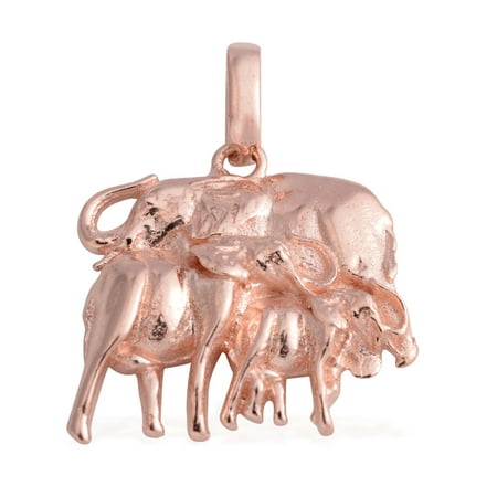 14k Elephant - 14K Rose Gold Plated Silver Elephant Pendant Necklace Jewelry for Women
