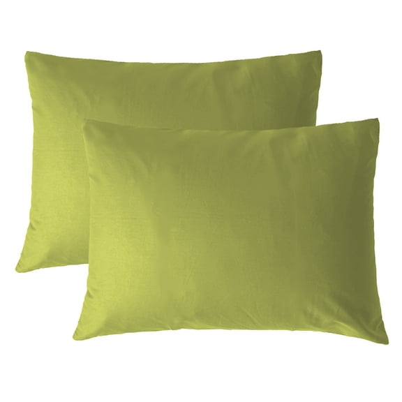 iMaylex Egyptian Cotton Zipper Pillowcases, Soft and Breathable Pillow Case, Set of 2, Olive Green, King, 20" x 36"