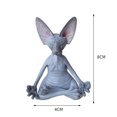 thumbnail image 2 of Estatuillas de gatos Estatua de meditación de Buda Escultura de jardín Decoración para el hogar (Gris) Ehuebsd Libre de BPA, 2 of 7