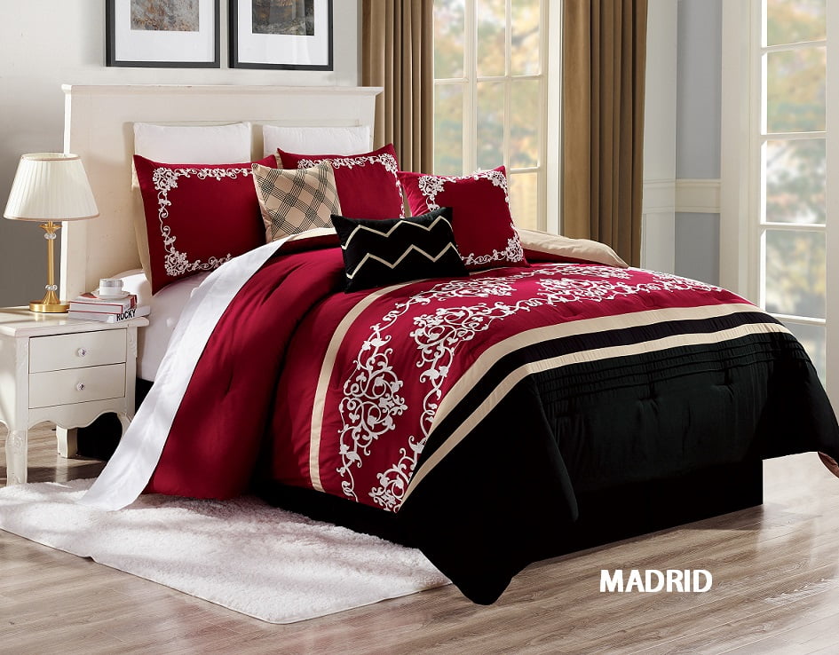 Unique Home 7 Piece Madrid Ruffled Bed In A Bag Clearance ...