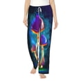 thumbnail image 2 of Kdxio Women's Comfy Stretch Magic Mushrooms ,FirefliesPrint Drawstring Pajama Pants-Small, 2 of 9