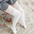 thumbnail image 4 of PMVFHDE Women Knee High Socks Autumn Winter Warm Fashion Lace Long Socks, 4 of 5