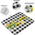 thumbnail image 2 of Summer Lemon Buffalo Plaid Dish Drying Mats for Kitchen Counter,Black White Yellow Microfiber Absorbent Dish Drainer/Rack Mat,Reversible Hangding Quick Drying kitchen Mat,16x18inch Machine Washable, 2 of 6