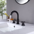 thumbnail image 3 of ANGELES HOME Deck Mounted Bathroom Sink Faucet with 2 Handles, Bathtub Basin Vanity Sink Faucet, Solid Brass Bathroom Faucet, Easy to Install, Rough-in Valve Included, Matte Black, 3 of 7