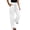 White, variant on Women's Wide Leg Linen Pants High Waisted Drawstring Lounge Pants with Pockets Casual Summer Beach Vacation Palazzo Trousers
