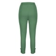 thumbnail image 4 of Wenyuyu Women's Capri Leggings Hight Waist Side Button Decor Comfy Solid Sweatpants Retro Embroidered Joggers Cropped Pants Army Green L, 4 of 5