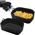 thumbnail image 1 of LAICAIW 2 Pcs Doublures en Silicone pour Friteuse à Air Chaud, 10 QT Panier Rectangulaire Réutilisable en Silicone pour Friteuse à Air Insert de Casserole Plateau de Cuisson Accessoires pour Ninja DZ401 DZ550 / Antiadhésif / Nettoyage Facile / Qualité Alimentaire / Chaleur, 1 of 7