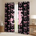 thumbnail image 2 of Manfei Girls Kawaii Bow Personalized Initial J Blackout Curtains Set of 2 (52x84 Each),Vintage Polka Dots Window Curtains for Kids Teens,Microfiber Bedroom Decor, 2 of 6
