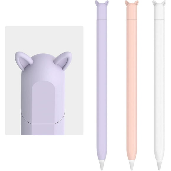 3pcs Apple pencil case,dustproof、drop-proof,White,Pink,Purple