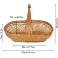 thumbnail image 2 of HSHDLDF Rattan Flower Basket Handmade Wicker Basket with Handle Wicker Picnic Basket Woven Fruits Vegetable Storage Basket Storage Basket for Home Wedding Decor (3), 2 of 5