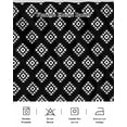 thumbnail image 5 of Black Boho Geometric Wrap Around Bed Skirts for King Bed 16" Drop,Bed Skirt with Adjustable Elastic Belt Dust Ruffle Bed Valance for Bedroom Hotel Retro Simple Ethnic Abstract Motifs Bed Frame Cover, 5 of 7