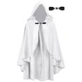 thumbnail image 1 of Capa medieval UQJE con capucha renacentista para Halloween, color blanco, 1 of 6