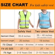 GOGO Kid Reflective Running Vest / Safety Vests With Elastic Waistband, Preschool Uniforms-neonOrange-CHILD