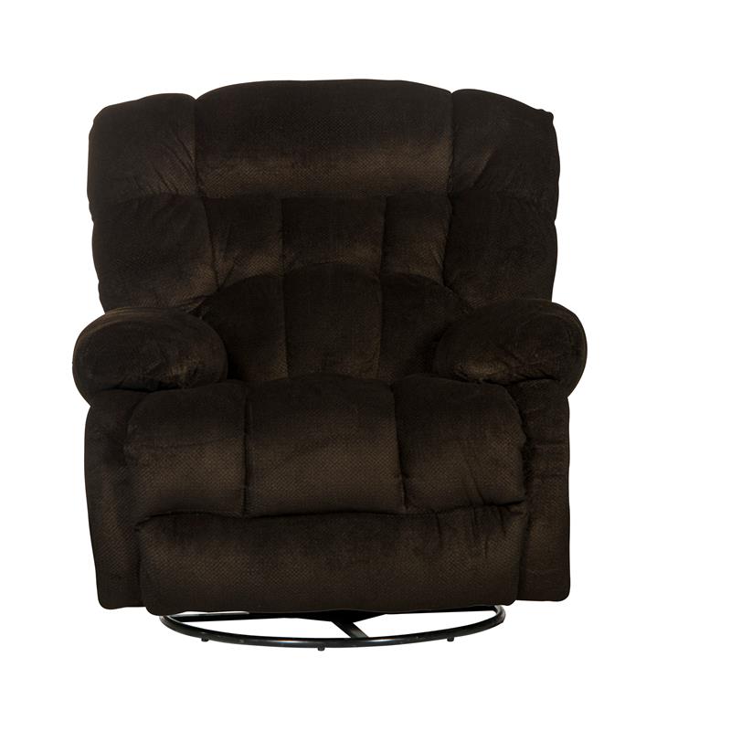 Johnson Chaise Swivel Glider Recliner in Brown Polyester Fabric