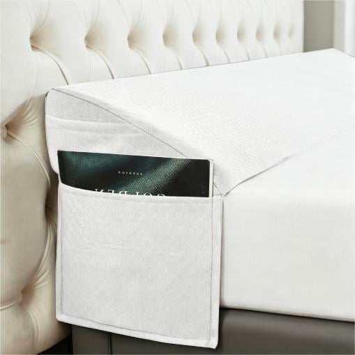 Oaskys Headboard Wedge Pillow, Memory Foam Pillow with Side Pockets & Removable Cover, Supportive Headrest, Ergonomic for Acid Reflux & Back Pain Relief