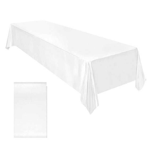 Elegant Solid Color Polyester Tablecloth, Wrinkle Resistant Rectangle Table Cover for Wedding, Christmas, Birthday Party, Home Dining & Kitchen Decor, Easy Clean Washable, Multiple Sizes & Colors