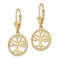thumbnail image 2 of Primal Gold 10 Karat Yellow Gold Tree of Life In Round Frame Leverback Earrings, 2 of 4