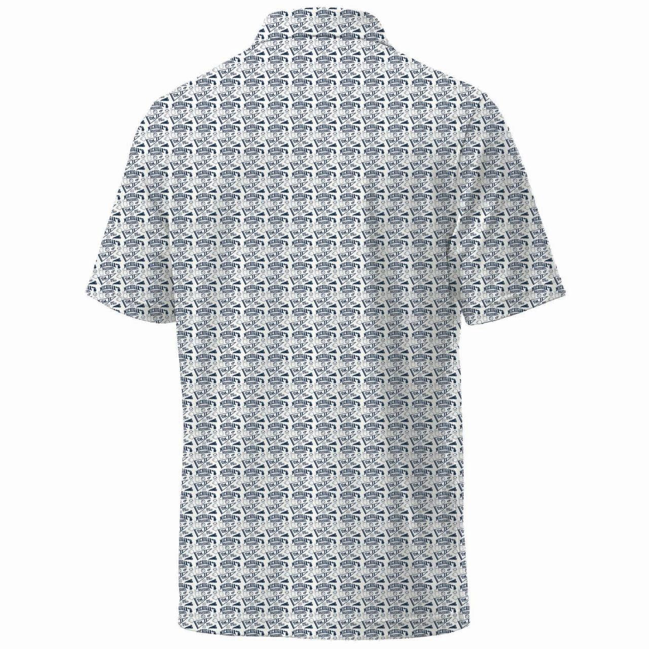 NCAA Mens Michigan Wolverines All Over Print Polo